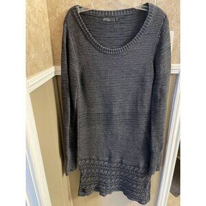 Prana Women's Macee‎ Sweater Dress Size Medium Jacquard Gray Textured